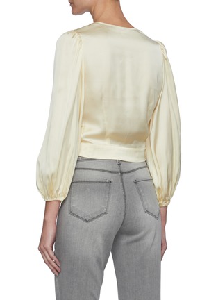Back View - Click To Enlarge - L'AGENCE - Alaia' Tie Button Front Blouse