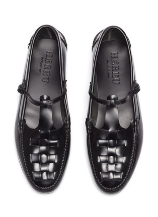 Detail View - Click To Enlarge - HEREU - Maqueda' T-Bar Woven Leather Loafers