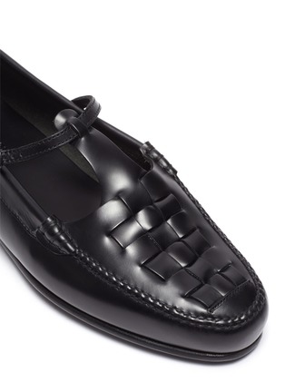 Detail View - Click To Enlarge - HEREU - Maqueda' T-Bar Woven Leather Loafers