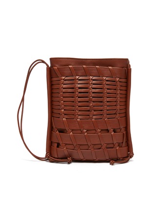 Main View - Click To Enlarge - HEREU - Trena—Woven Front Pocket Leather Crossbody