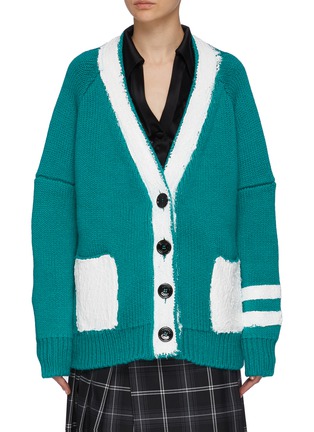 Main View - Click To Enlarge - MERYLL ROGGE - Contrast Paint Stroke Wool Cashmere Blend Cardigan
