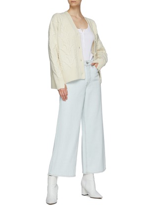 Figure View - Click To Enlarge - RAG & BONE - Nora Cable Eco Friendly Undyed Wool Long Cardigan