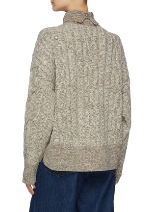 Back View - Click To Enlarge - RAG & BONE - Nora Cable Eco Friendly Undyed Wool Turtleneck Knit