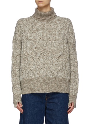 Main View - Click To Enlarge - RAG & BONE - Nora Cable Eco Friendly Undyed Wool Turtleneck Knit