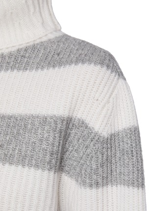  - RAG & BONE - Wide Striped Ribbed Cashmere Knit Turtleneck Sweater
