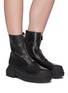 Figure View - Click To Enlarge - STUART WEITZMAN - Charlie Zip Sportlift Flatform Leather Ankle Boots