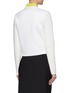 Back View - Click To Enlarge - NINA RICCI - Patch Pocket Contrasting Panel Cotton Wool Blend Cardigan
