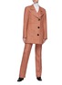 Figure View - Click To Enlarge - NINA RICCI - Prince Of Wales Chequered Wool Blend Double Breasted Blazer