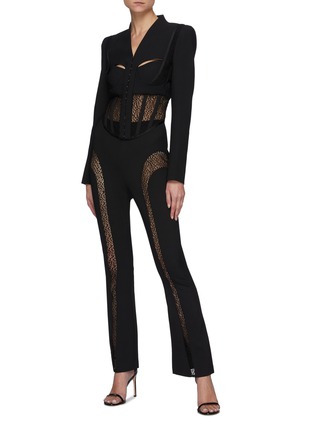 Figure View - Click To Enlarge - DION LEE - Suspend Lace Pants