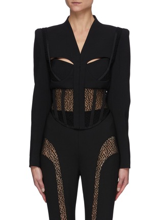 Main View - Click To Enlarge - DION LEE - Suspend Lace Bustier Jacket