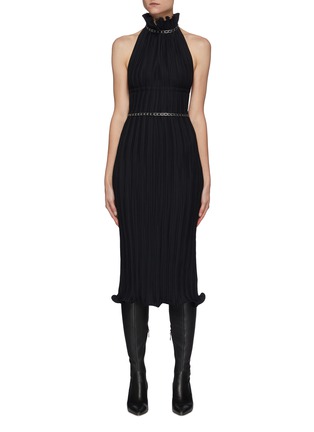 Main View - Click To Enlarge - DION LEE - Chain Pleat Halter Dress