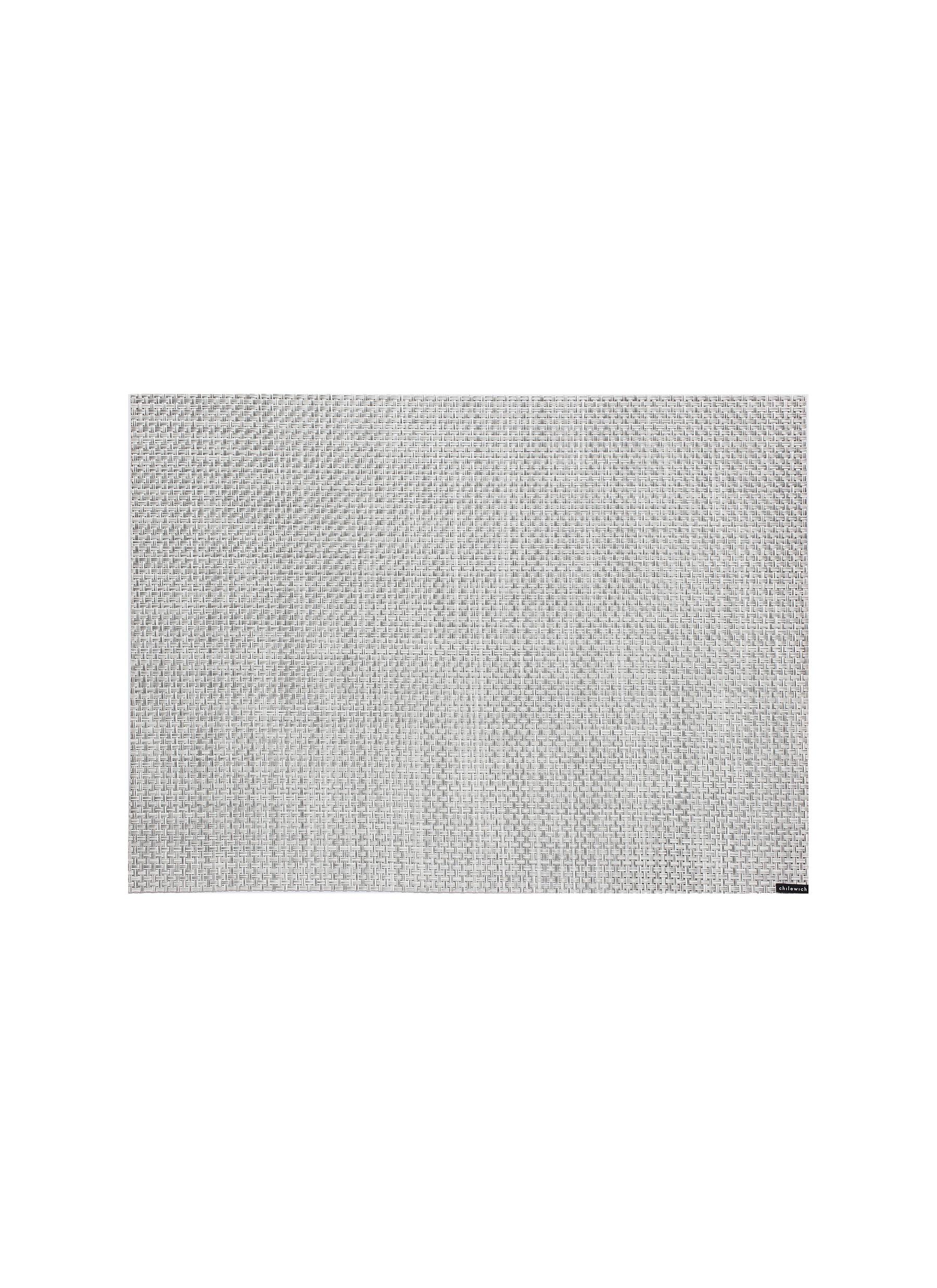 BASKETWEAVE COMPACT RECTANGLE PLACEMAT - WHITE SILVER