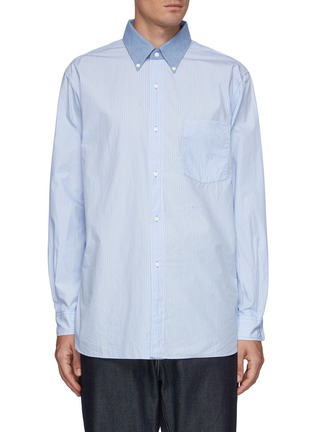 Main View - Click To Enlarge - NANAMICA - Global Exclusive Stripe Button Down Wind Shirt