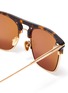 Detail View - Click To Enlarge - TOM FORD - Bi-Mat Clubmaster Brown Lens Sunglasses