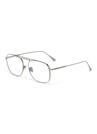 Main View - Click To Enlarge - TOM FORD - Double Bridge Square Metal Aviator Glasses
