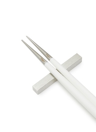 Detail View - Click To Enlarge - CUTIPOL - GOA Chopstick Set – White/Silver