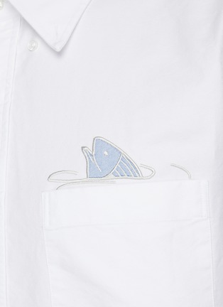  - THOM BROWNE  - Embroidered fish out of water oxford shirt