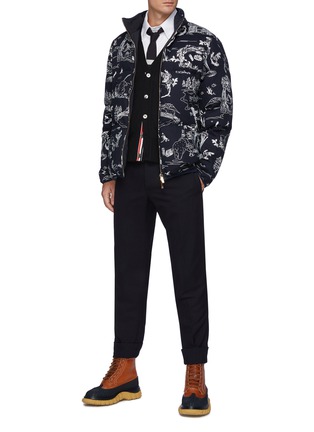 Figure View - Click To Enlarge - THOM BROWNE  - Embroidered fish out of water oxford shirt