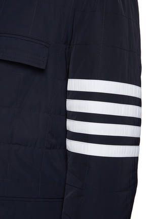  - THOM BROWNE - Four Bar Stripe Quilted Chesterfield Coat