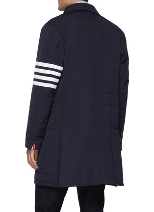 Back View - Click To Enlarge - THOM BROWNE - Four Bar Stripe Quilted Chesterfield Coat