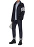 Figure View - Click To Enlarge - THOM BROWNE  - Double front zipper raglan jacket