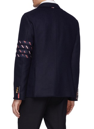 Back View - Click To Enlarge - THOM BROWNE  - Patterned stripe single-breasted blazer