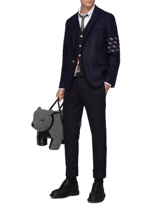 Figure View - Click To Enlarge - THOM BROWNE  - Patterned stripe single-breasted blazer