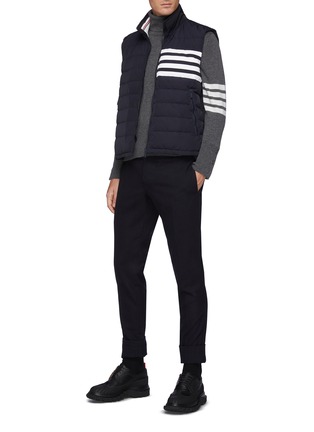 Figure View - Click To Enlarge - THOM BROWNE - Four Bar Stripe Armband Turtleneck Cashmere Sweater
