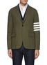 Main View - Click To Enlarge - THOM BROWNE  - Four Bar Stripe Cotton Single Breasted Blazer