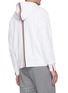 Back View - Click To Enlarge - THOM BROWNE - Back Tricolour Stripe Cotton Zip-up Hoodie