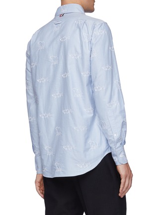 Back View - Click To Enlarge - THOM BROWNE  - Embroidered Sea Animal Oxford Shirt