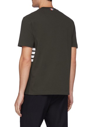 Back View - Click To Enlarge - THOM BROWNE  - Side Four Bar Detail Cotton T-shirt