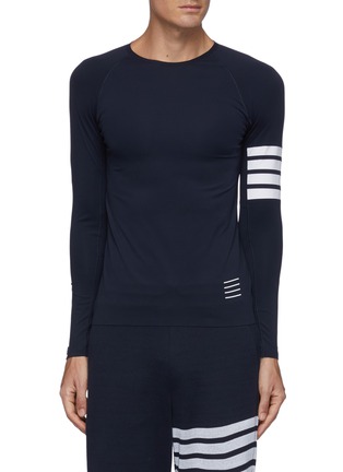 Main View - Click To Enlarge - THOM BROWNE - Long Sleeve 4 Bar Compression Tee