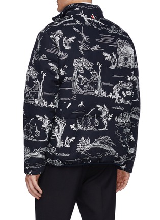 Back View - Click To Enlarge - THOM BROWNE  - Reversible Bear Graphic Print Cotton Puffer Jacket