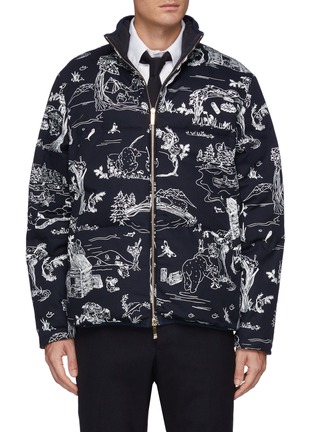 Main View - Click To Enlarge - THOM BROWNE  - Reversible Bear Graphic Print Cotton Puffer Jacket