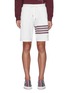 Main View - Click To Enlarge - THOM BROWNE - Contrast Four Bar Stripe Knit Sweatshorts