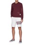 Figure View - Click To Enlarge - THOM BROWNE - Contrast Four Bar Stripe Knit Sweatshorts