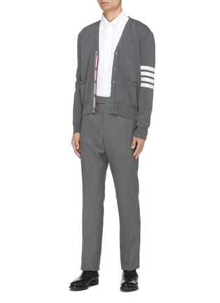 Figure View - Click To Enlarge - THOM BROWNE  - Classic 4-bar Wool Cardigan