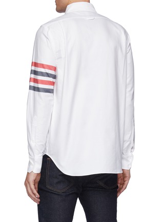 Back View - Click To Enlarge - THOM BROWNE  - Front zipper stripe sleeve oxford shirt