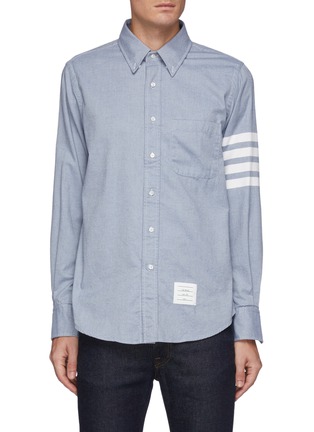 Main View - Click To Enlarge - THOM BROWNE  - Four Bar Stripe Flannel Shirt
