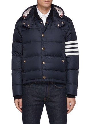Main View - Click To Enlarge - THOM BROWNE  - Four Bar Sleeve Down Hooded Puffer Jacket
