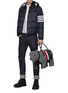 Figure View - Click To Enlarge - THOM BROWNE  - Four Bar Sleeve Down Hooded Puffer Jacket