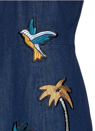 Detail View - Click To Enlarge - VICTORIA, VICTORIA BECKHAM - 'Okinawa' motif embroidered denim shift dress