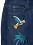 Detail View - Click To Enlarge - VICTORIA, VICTORIA BECKHAM - 'Okinawa' motif embroidered cross front denim skirt