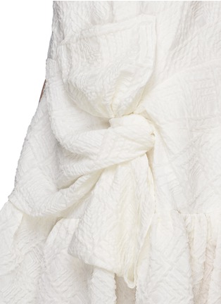 Detail View - Click To Enlarge - ROKSANDA - 'Arana' chevron cloqué peplum dress