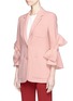 Front View - Click To Enlarge - ROKSANDA - 'Camogie' bow sleeve tailored blazer