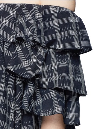 Detail View - Click To Enlarge - TOME - Check plaid off-shoulder top
