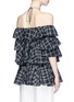 Back View - Click To Enlarge - TOME - Check plaid off-shoulder top