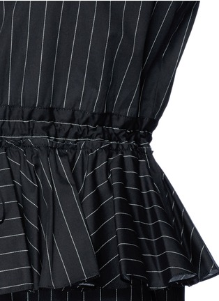 Detail View - Click To Enlarge - TOME - Drawstring ruffle waist pinstripe shirt