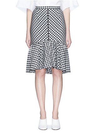 Main View - Click To Enlarge - TOME - Ruffle gingham check mermaid skirt